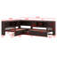 Lit plateforme en L avec lit gigogne, tiroirs de rangement et tablettes-606552451