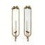 Ensemble de 2 miroirs d'appoint muraux verticaux et or 6 x 4,5 x 28 po, miroir mural en verre avec porte-bougie en fer