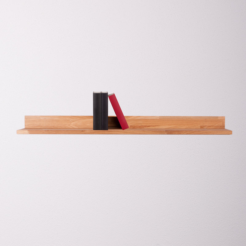 Liverman Rechteckig Massivholz Schweberegal, 8cm H x 100cm W x 20cm D.