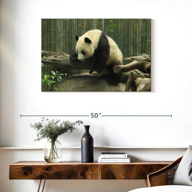 Brampt Panda On A Trunk, 24" H x 36" W