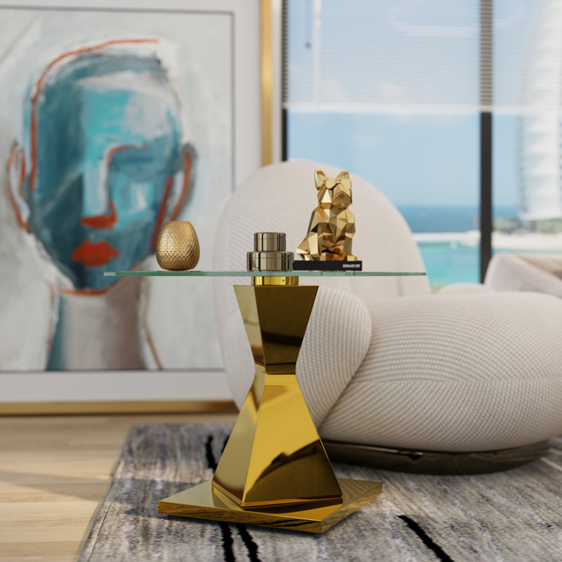 Table de bout en verre 23,6 po