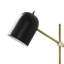 Lampe de table, bras fixe en laiton, 19 po, cadre en métal doré, noir