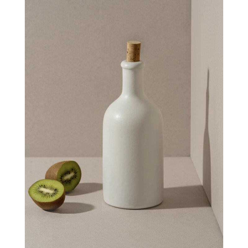 Distributeur d'huile d'olive en grès | Jazz 21 oz, Blanc