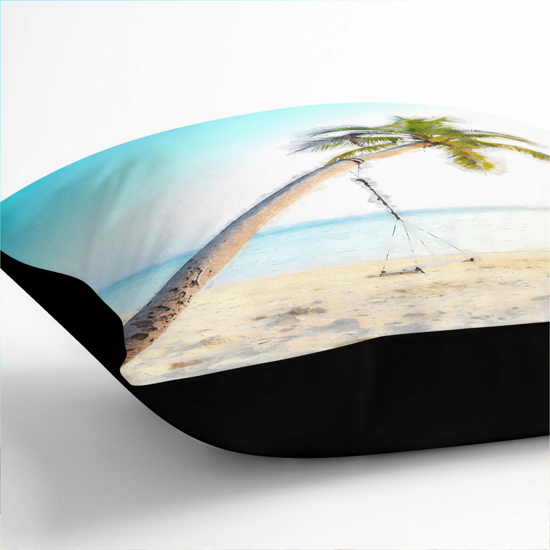 Square Throw Cushion, 40cm H x 40cm W x 15cm D, Black