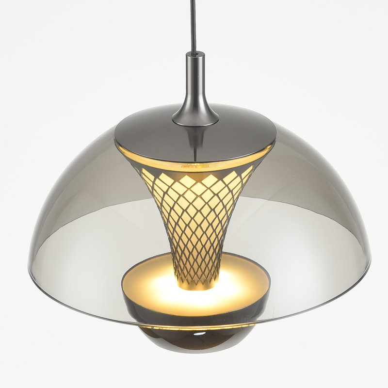 1 - Light Black LED Dome Pendant