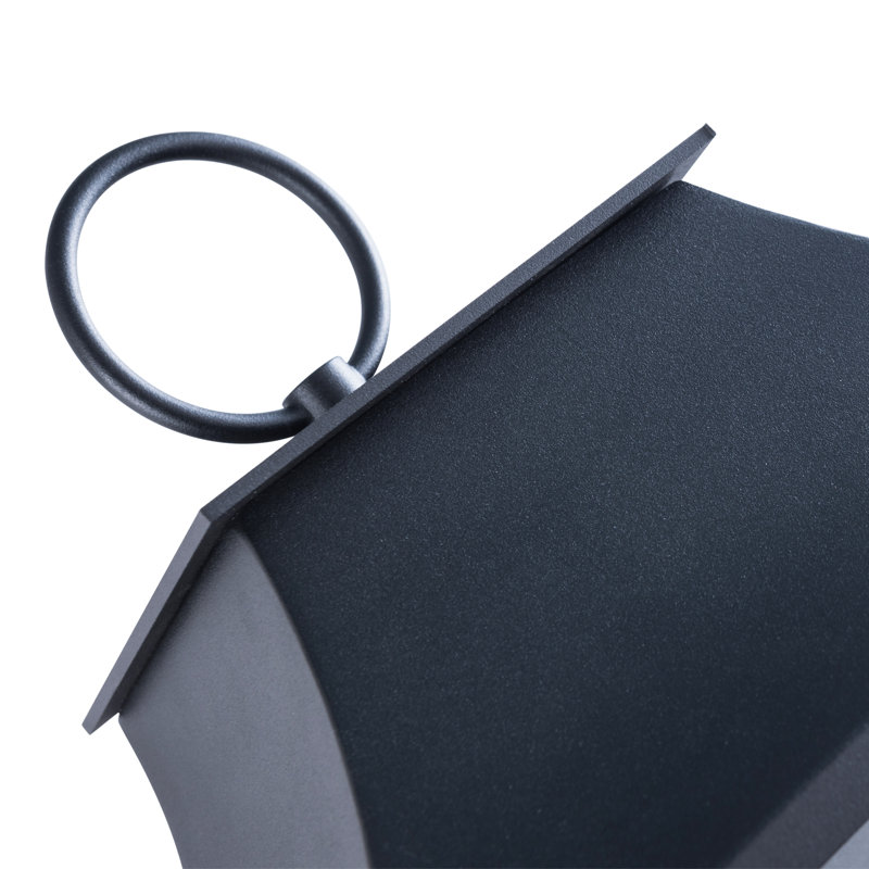 Wilcher 3-Light Dusk-to-Dawn Outdoor Wall Lantern, 25" H x 10" W x 8" D, Matte Black/Gold