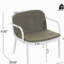 Fauteuil club d'extérieur en polypropylène Luna, structure blanche avec coussin vert, ensemble de 2