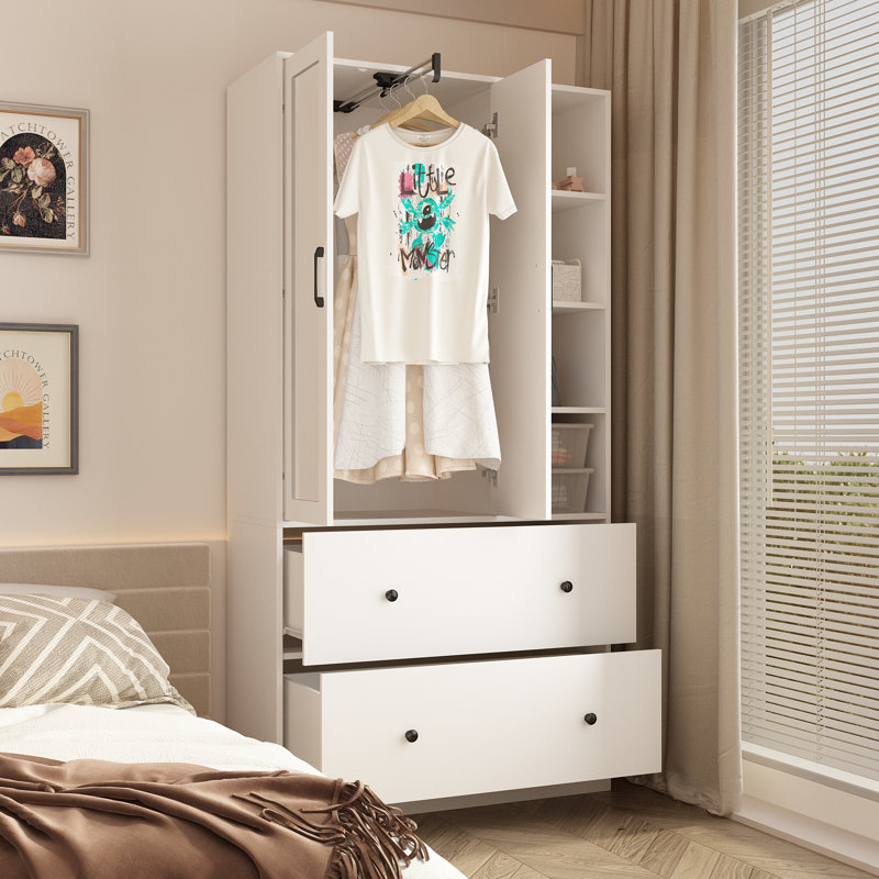 Armoire de chambre Raybin, Blanc