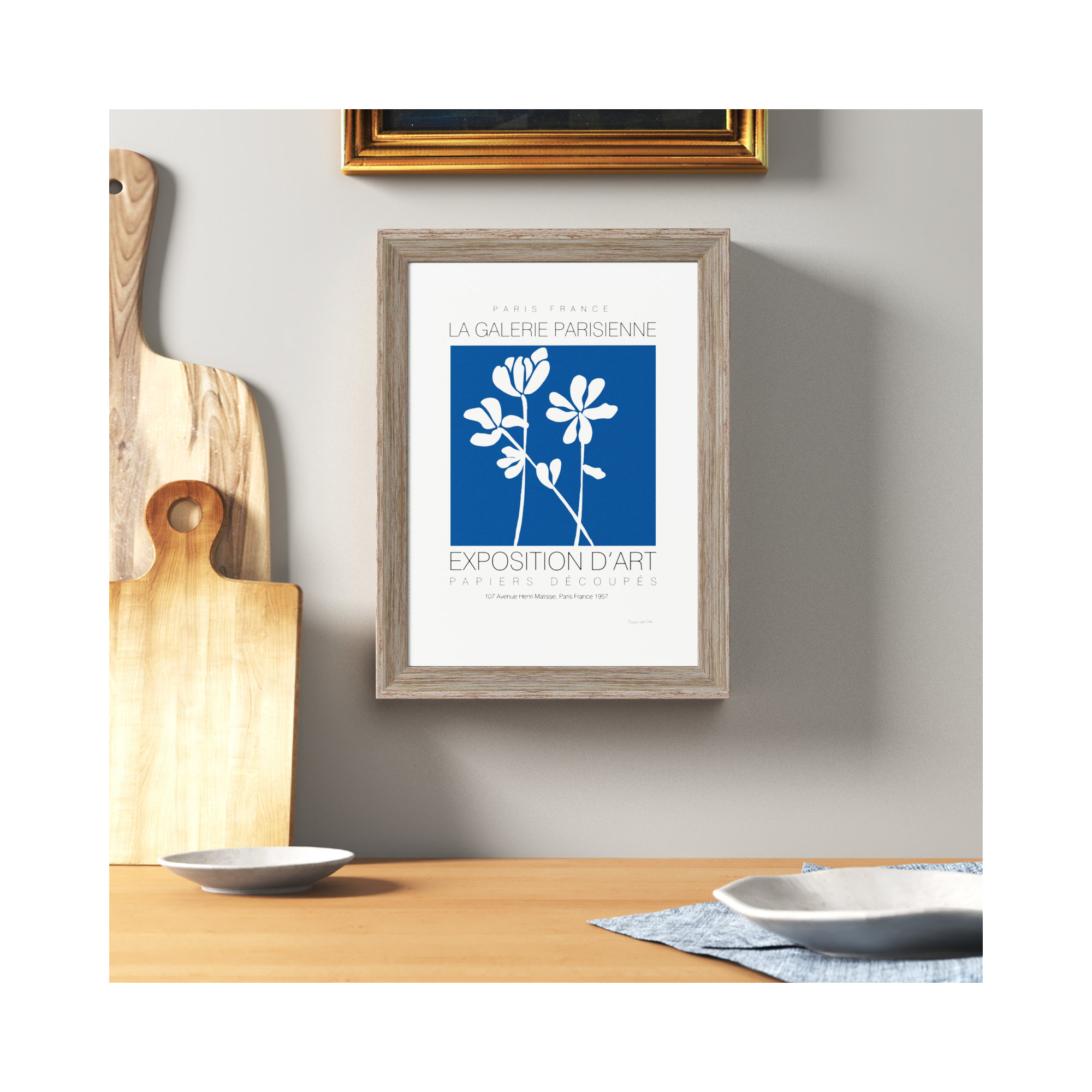 Fleurs De Matisse by Mercedes Lopez Charro, 10" W x 13" H, White