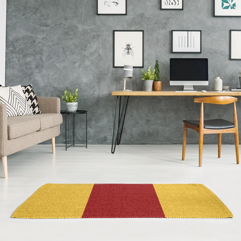 Tapis de zone rouge/jaune, Rectangle 3 pi x 5 pi
