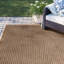 Tapis d'intérieur / extérieur en polypropylène tissé à la machine en patchwork brun clair naturel / brun Macri-728480012