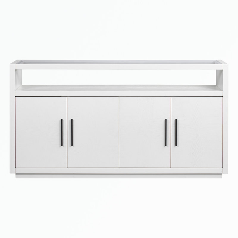 Bondie 63.01'' Glass Top Console Table