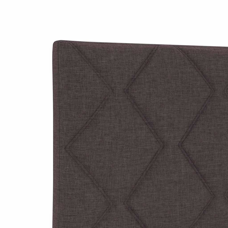  Headboard Wall-Mounted Geometric Velvet, 128cm H x 144cm W x 7cm D, Dark Brown