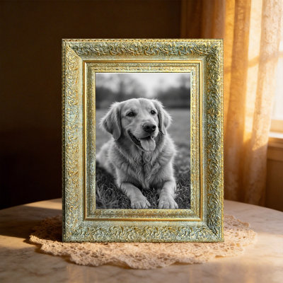Antique Gold 1PC 11" x 14" Vintage Style Picture Frame with Wall or Table Placement
