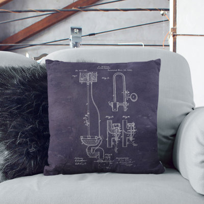 Toilet Water Closet Patent Dark Scatter Cushion