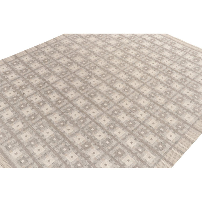Scandinavian Wool Geometric Area Rug, Rectangle 9' x 12'