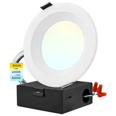 4" Commercial Selectable CCT New Construction LED Canless Recessed Lighting Kit