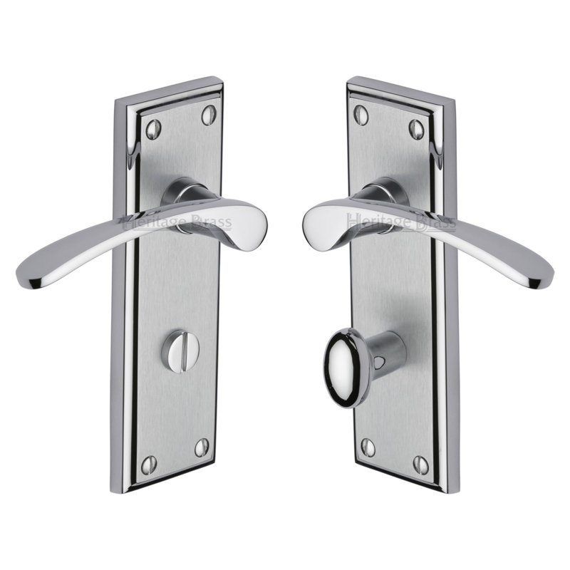 Heritage Brass Door Handle for Bathroom Hilton Design, Apollo