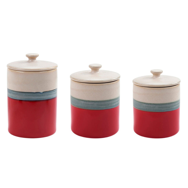 Pasadizo 3 Piece Ceramic Canister Set For Kitchen Counter 
