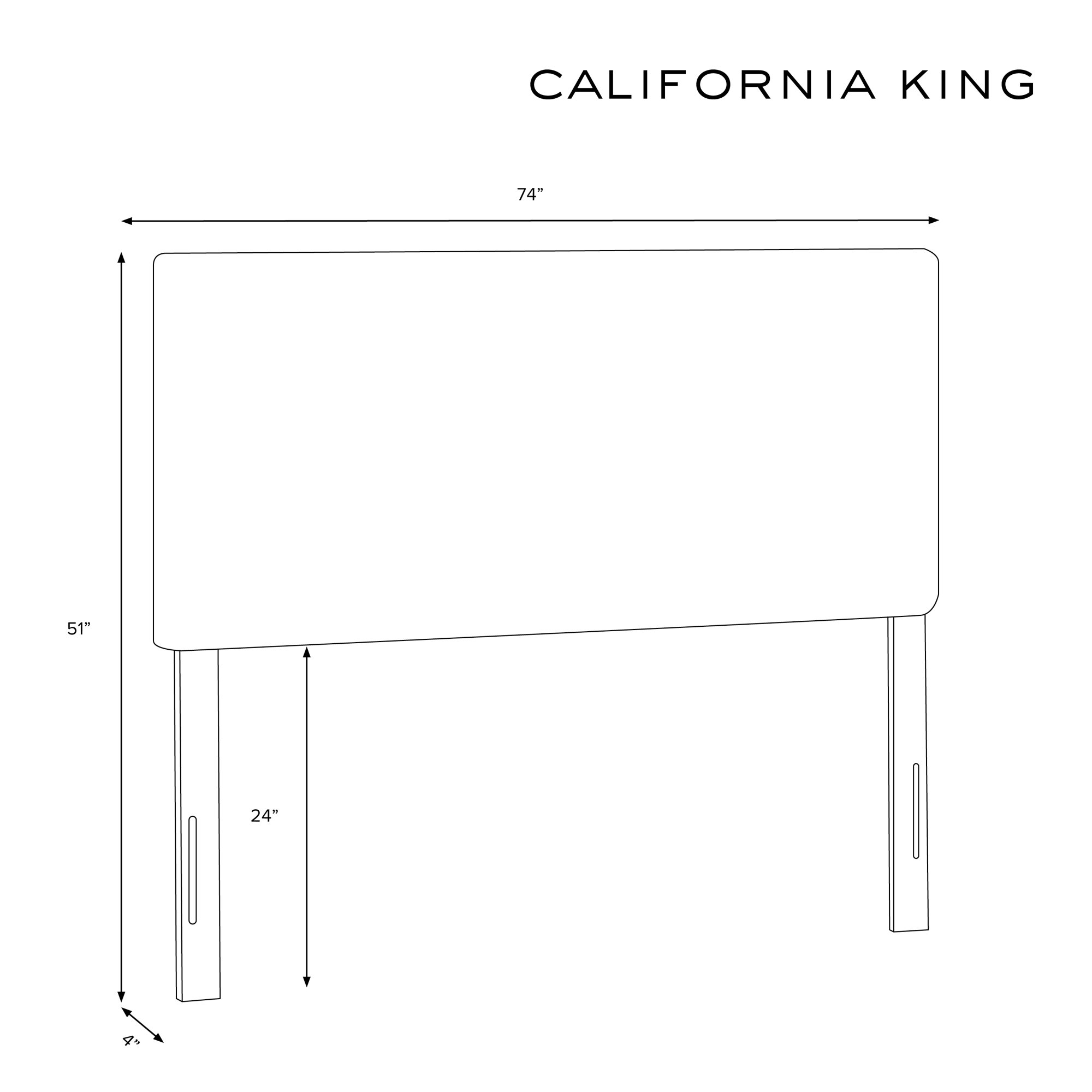 Eisley Upholstered Panel Headboard, California King, Brush Cabana Icy Blue