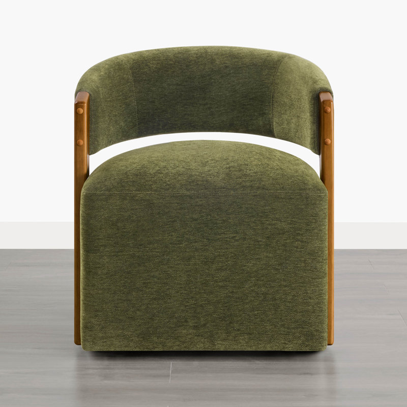 Chaise rembourrée avec roulettes cachées, Vert