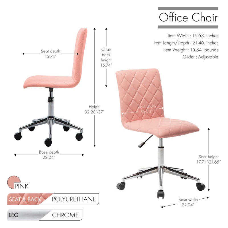 Chaise de travail Hoyle, Rose
