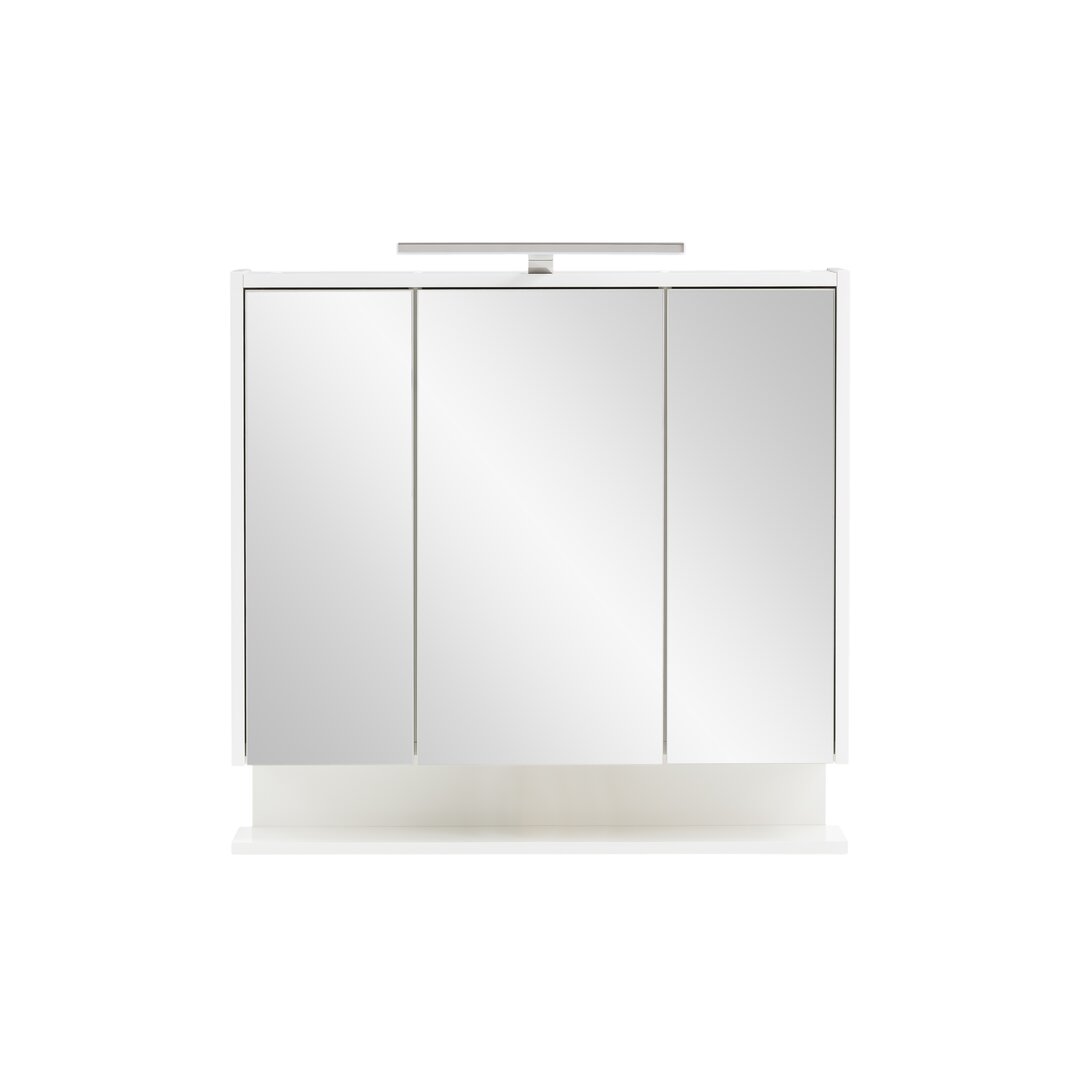 75 cm x 71 cm Spiegelschrank Burkhild mit Beleuchtung