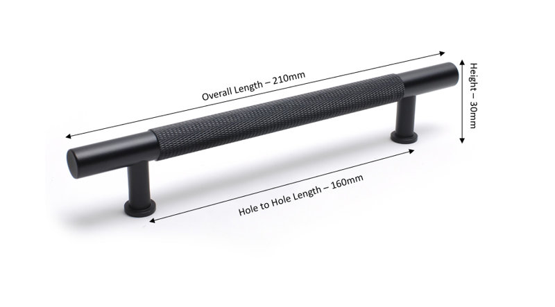 Lansen 16 cm centre Bar Handle, Black, 160mm