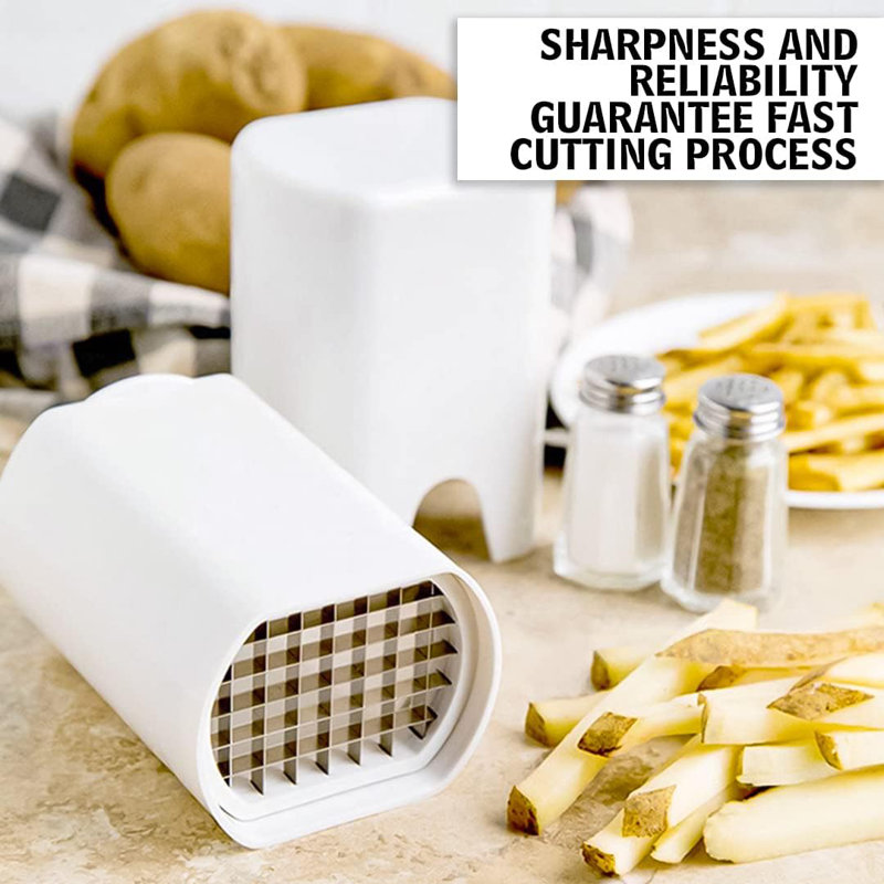 Compact White Stainless Steel French Fry Cutter