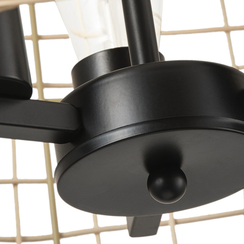 Luminaire suspendu 3 lumières en rotin beige