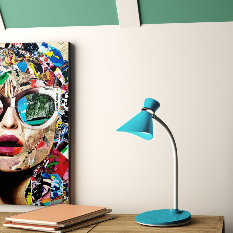 Lampe de bureau 16 po Crain, Bleu, Blanc