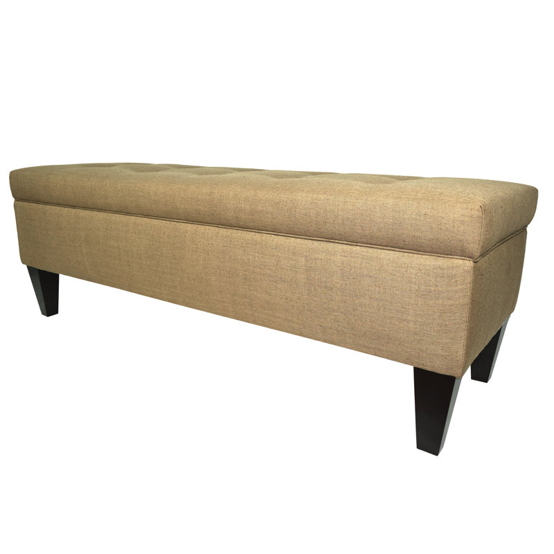 Gaither Polyester Upholstered Storage Bench, Camel