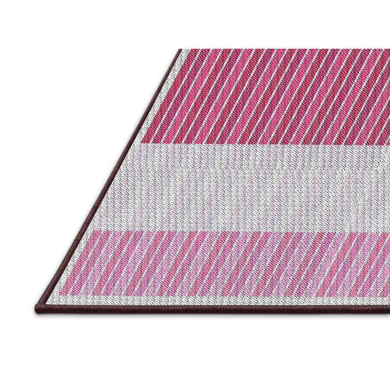 Tapis rose/zone grise à motifs, Rectangle 2 pi x 3 pi