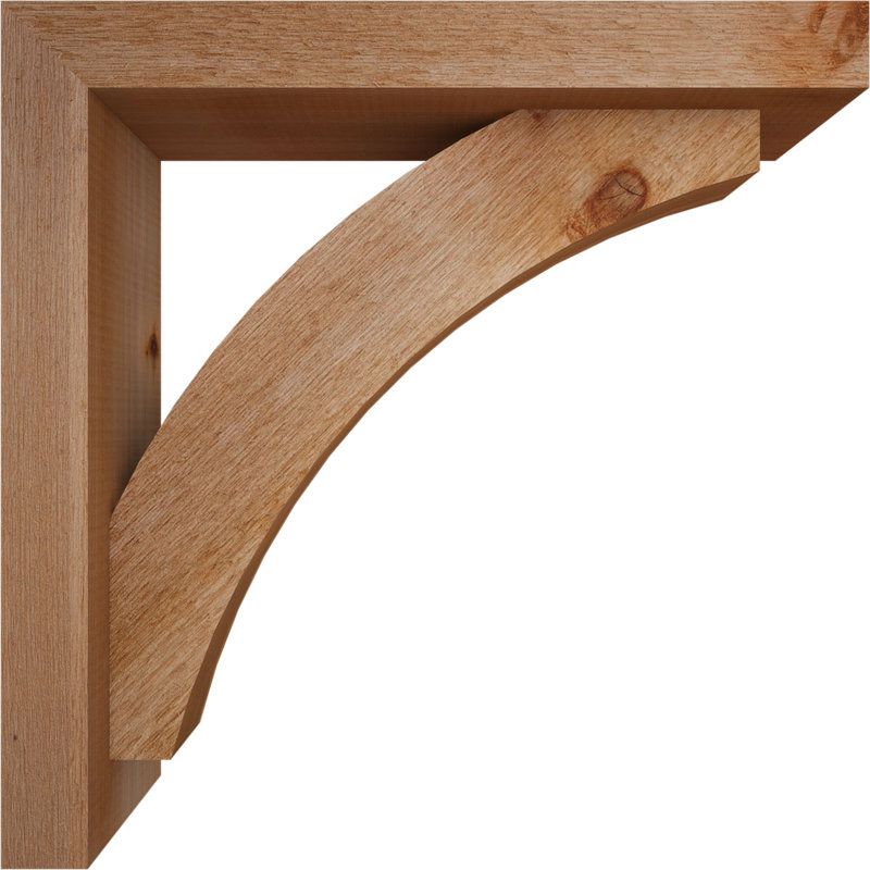 Thorton Block Bracket with Offset Brace, 20 x 20, 4"W Western Red Cedar (Rough Sawn)