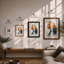 Man Within Landscape Modern - Framed Print-741417718-741417713