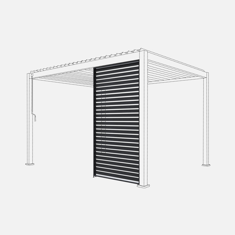 Mirajane 130cm Aluminium Pergola Shutter, 238cm H x 123cm W x 6cm D