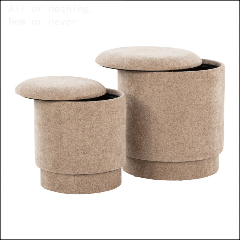 Ensemble de repose-pieds rembourré en tissu, Brun