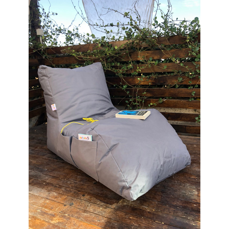 Premium Grey Bean Bag Chair, 23.6 x 29.5 x 43.3 inches | 100% Polyester & Waterproof Fabric, Recycled Styrofoam Bead Filling | Removable Zipped Cover, Perfect for Living Room & Game Room Comfort