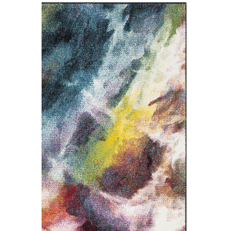 Acton Performance Abstract Rug, Square 4'