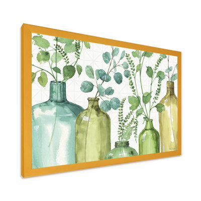 « mixed botanique green leaves i0 », reproduction d’art sur toile