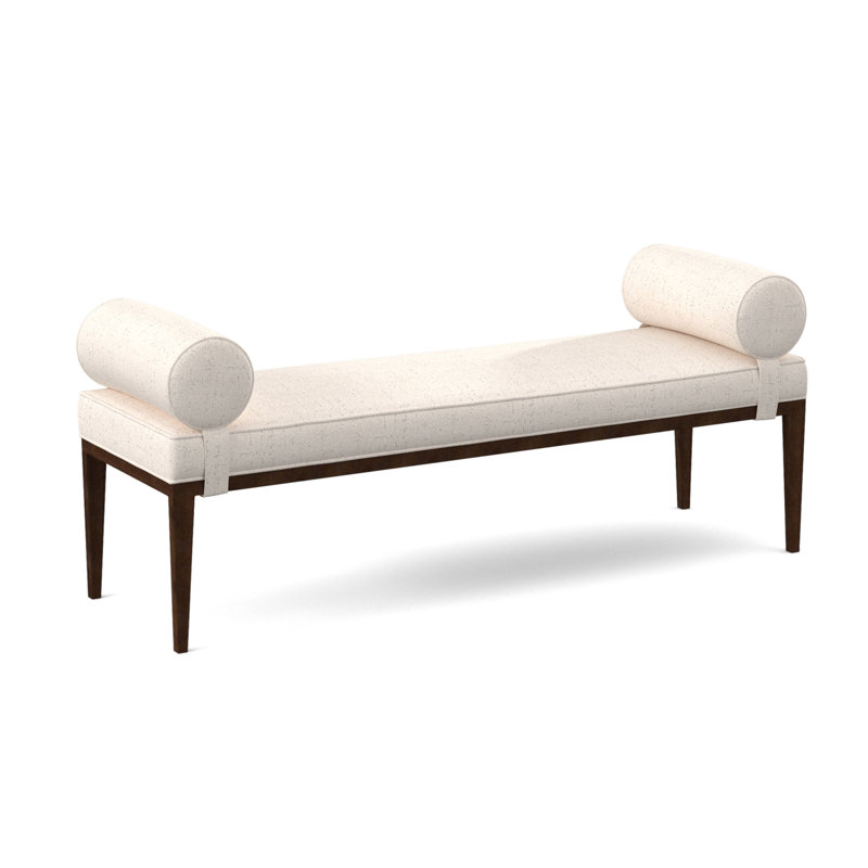 Brooklyn Upholstered Bench, American Walnut, Polly Snow