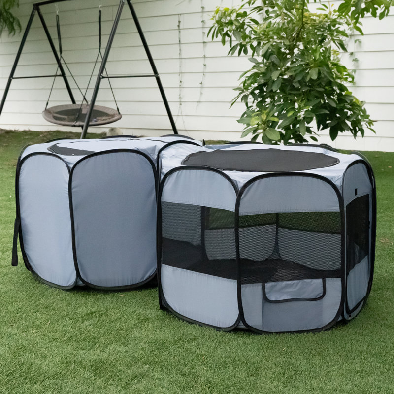 Parc pour chiots - parc portatif pour chat - caisses pliables pour petits chiens - chambre double pour tente de jeu intérieure pour chat et chaton