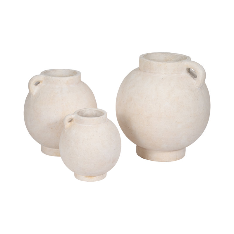 Handmade Ceramic / Porcelain Table Vase, Overall Height - 12", White