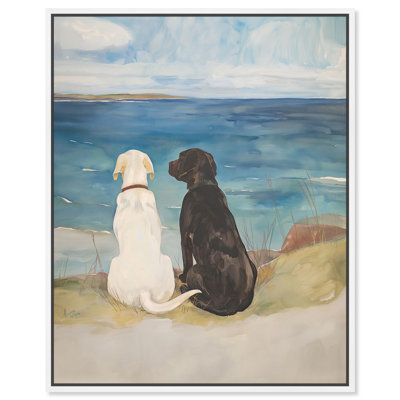 «Dog Perfect pair», toile côtière par Art Remedy