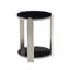 Tables de bout modernes avec rangement, structure en acier de verre noir pour la maison
