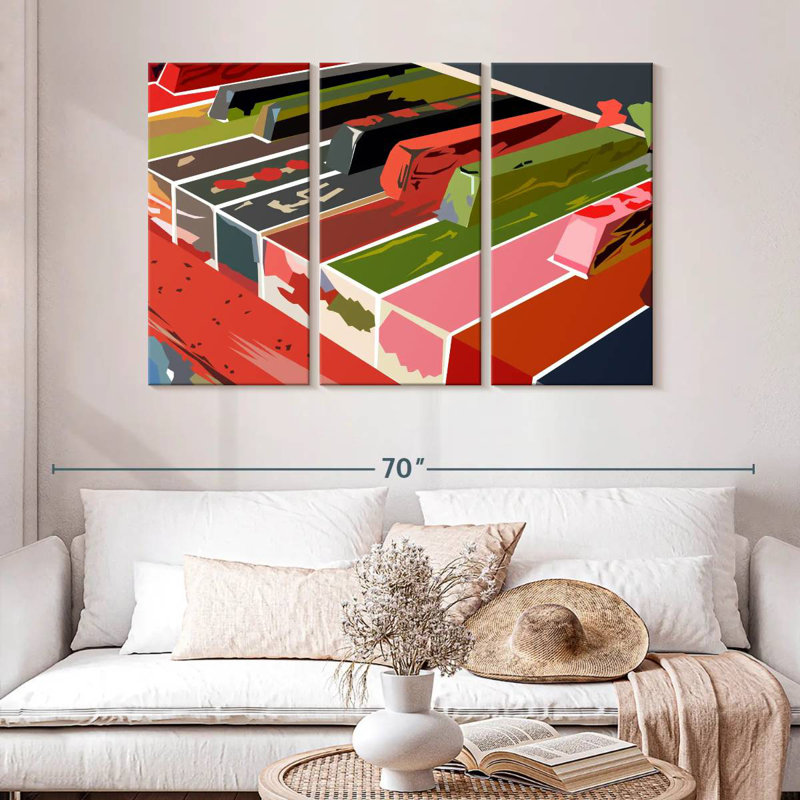 Abarca Colorful Piano Keys, 32" H x 50" W