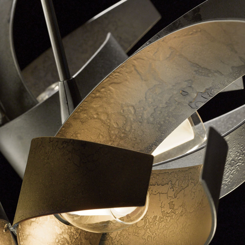 Lustre géométrique unique à 6 lumières Corona, Bronze, H 29,2 po x l 35,1 po x P 35,1 po
