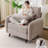 Rexulqo 42.5'' Oversized Accent Chair with Ottoman,All Seats Storage,Chenille Big Armchair,24.5'' Deep Seat,2 Throw Pillows,Reading Chair,Lounge Chair For Living Room,Bedroom ,Office,Khaki-1458571546