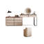 Coiffeuse avec miroir lumineux, 8 tiroirs, 1 chaise