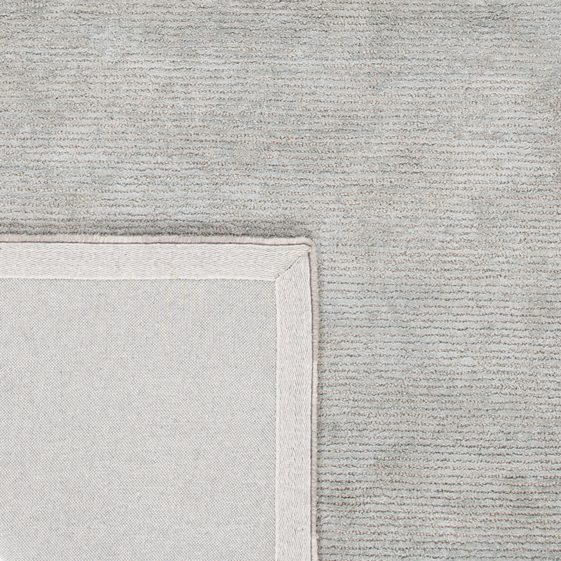 Cheevers Hand Tufted Viscose/Wool Pile Solid Color Rug in Gray, Square 6'
